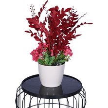 Yapay Çiçek Sitesi Yapay Okaliptus Bitkisi Bordo 45 cm
