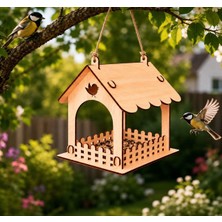 Rokh 🐦 Ahşap Kuş Yemliği | Bahçe ve Balkon Için Doğal Kuş Besleme Evi | Dekoratif Kuş Yemliği