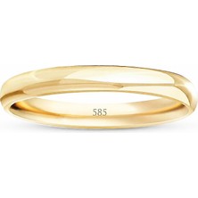 Sembol Gold 14 Ayar Altın Kadın Alyans 3 mm Bombeli Klasik Yüzük
