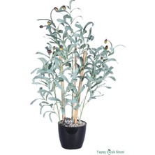 Yapay Çiçek Sitesi Plastik Saksıda Yapay Bambulu Zeytin Ağacı 80 cm