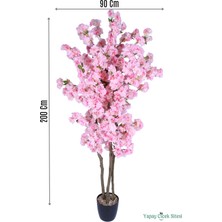 Yapay Çiçek Sitesi Yapay Premium Bahar Dalı Ağacı 200 cm Pembe