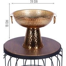 Yapay Çiçek Sitesi Metal Dekoratif Ayaklı Sunumluk Çiçeklik Küpeli Altın 19 cm