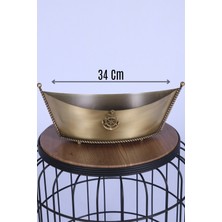 Yapay Çiçek Sitesi Metal Dekoratif Çiçeklik Sunumluk Büyük Kayık Bronz