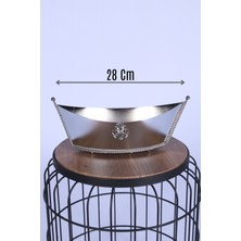 Yapay Çiçek Sitesi Metal Dekoratif Çiçeklik Sunumluk Küçük Kayık Gümüş