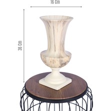 Yapay Çiçek Sitesi Mermer Desenli Dekoratif Seramik Vazo 36 cm