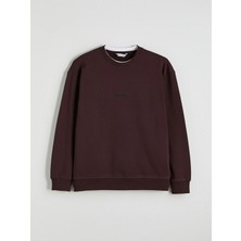 Lc Waikiki Yeni Sezon Bisiklet Yaka Baskılı Erkek Kalın Sweatshirt
