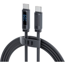 Toocki TX113C2 60W Dijital Ekranlı Usb-C To Usb-C Silikon Hızlı Şarj ve Data Kablosu 480 Mbps