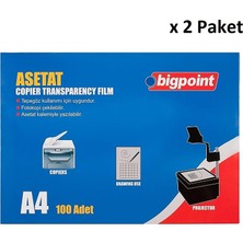 Bigpoint Fotokopi Asetatı A4 100 Mikron 100'LÜ Kutu x 2 Paket
