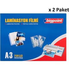 Bigpoint Laminasyon Filmi A3 125 Mikron 100'LÜ Kutu x 2 Paket