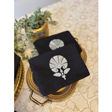 Elora Maison Karanfil Nakışlı Keten Makyaj Çantası, Aksesuar Çantası, Nakışlı Clutch