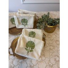 Elora Maison Karanfil Nakışlı Keten Makyaj Çantası, Aksesuar Çantası, Nakışlı Clutch