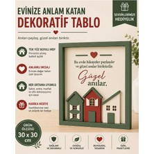 Rokh 🏡 Güzel Anılar Dekoratif Mdf Tablo 30X30 cm ❤️ Ev Dekoru 🎁 Hediyelik Duvar Dekoru