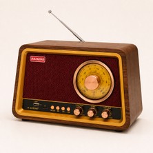 Dexxony Antika Series Retro Büyük Boy Nostaljik Radyo - Bluetooth Hoparlör Fm Am Sw 3 Bant USB Tf Kart Typ-C Şarjlı Antenli