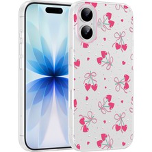 North Kingdom iPhone 16 Kılıf Çiçek ve Fiyonk Desenli Kamera Yükseltili Nrtk Premium