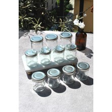 Qualitev 12 Adet 40 ml Silver Cam Mini Kavanoz Gümüş Kapak Numune Mama Hediyelik Hobi Düğün Nişan