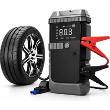 Sanal Ticaretiniz 19800 Mah Araç Akü Takviye Cihazı Lastik Şişirme Kompresörü Jump Starter Powerbank LED Fener Dijital Gösterge