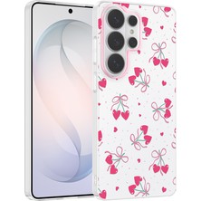 Efura Galaxy S26 Ultra Kılıf Çiçek ve Fiyonk Desenli Kamera Yükseltili Efr Premium