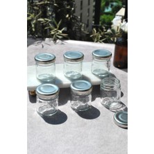 Qualitev 6 Adet 40 ml Silver Cam Mini Kavanoz Gümüş Kapak Numune Mama Hediyelik Hobi Düğün Nişan