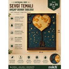 Rokh ❤️ Katmanlı Mdf Duvar Tablosu | Aşk Temalı Dekoratif Ahşap Tablo 25X35 cm