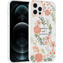 Butam Bilişim iPhone 12 Kılıf Çiçek ve Fiyonk Desenli Kamera Yükseltili Btbm Premium