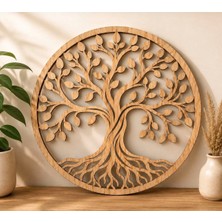 Rokh 🌿 Hayat Ağacı Duvar Dekoru 30 cm | Doğal Ahşap Dekoratif Duvar Panosu