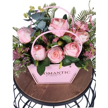 Yapay Çiçek Sitesi Yapay Çiçekli Romantic Çantalı Aranjman Model 9