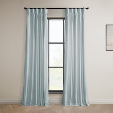 TeknoKapsül Hpd Half Price Drapes Heritage Peluş Perdeler, Yatak Odası ve Oturma Odası Için, 50 x 96, VPYC-198594-96 (1 Panel) Kova Mavisi