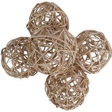 Yapay Çiçek Sitesi Dekoratif Rattan Ball Süs Topu 10 cm 5 Adet