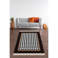 TeknoKapsül On The Clouds Geometrik Karo Desenli Dijital Baskı Yıkanabilir Kaymaz Taban Modern Salon Halısı ve Yolluk BLT-S-290, 160 x 350