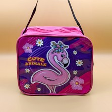 Arc Flamingo Desenli Çocuk Beslenme Çantası – Pembe Mor Omuz Askılı Model