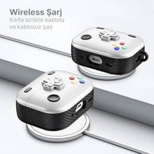 TeknoKapsül Airpods 3 ile Uyumlu Gaming Serisi Hybrid Tasarım Kılıf - Iç Kısmı Tpu - Dış Kısmı Polikarbonat - Kenarları Fiber Karbon Kaplama Premium Tasarım ve Mükemmel Koruma (Beyaz, Airpods 3 2021)