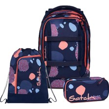 Satch Pack Okul Sırt Çantası Seti 3 Parça. Kalem Kutusu ve Spor Çantası Dahildir (Coral Reef)