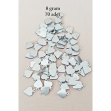 Hace Bazaar Oya Abiye Bileklik Kolye Pleksi Metalik Plastik Pul Gümüş Renk 8 Gram 70 Adet - BNC530 -Hcb