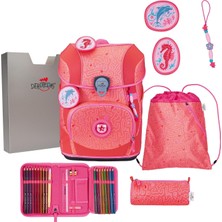 Derdiedas Okul Çantası Ergoflex Tiny Superflash Set 6 Parça Coral Reef Somon Rengi