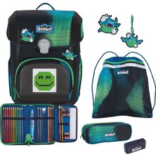 Scout Okul Çantası Movie Star Neo Set 4 Parça Mavi Piksel Mavi