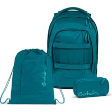Satch Pack Okul Sırt Çantası Seti 3 Parça. Kalem Kutusu ve Spor Çantası Dahildir (Derin Petrol)