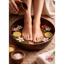TeknoKapsül El Dövmesi Bakır Pedikür Leğeni, Yuvarlak, Ayak Bakımı ve Spa Için Premium Tasarım, Antik Bakır Rengi