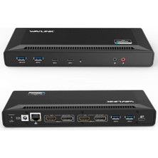 Wavlink Wavlınk USB C Evrensel Bağlantı Istasyonu 60W Güç Kaynağı, Çift 4K Video Çıkışını Destekler (Displayport ve Hdmı, Gigabit Ethernet, Ses Çıkışı ve Mikrofon Girişi, 4 USB 3.0 ve 2 USB C Bağlantı Noktası