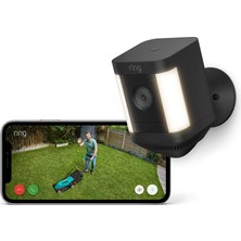 Ring Spotlight Kamera Plus Pil (Spotlight Kamera Plus) | Wi - Fi, Hd Video, LED Spot Işıkları, Gece Görüşü, Hareket Algılama ve Siren ile Dış Mekan Güvenlik Kamerası | Alexa Uyumlu Güvenlik Kamerası