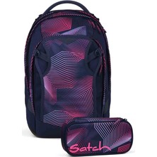 Satch Match Plus Okul Sırt Çantası Seti 2 Parça. Kalem Kutusu Dahil (Sismik Pembe)