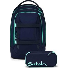 Satch Pack Okul Sırt Çantası Seti 2 Parça. Kalem Kutusu Dahil (Okyanus Nane)