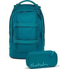 Satch Pack Okul Sırt Çantası Seti 2 Parça. Kalem Kutusu Dahil (Derin Petrol)