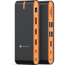 Novoo 15'i 1 Arada USB C Bağlantı Istasyonu 8k Dp Dikey/yatay, Üçlü Monitör, Çift 4K HDMI 60Hz, 10GBPS Usb-A/c, Sd/tf, Gigabit Ethernet, MacBook ve Windows Dizüstü Bilgisayar Için Bağlantı Istasyonu