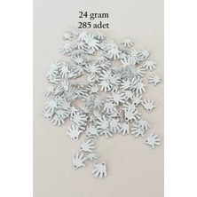 Hace Bazaar Oya Abiye Bileklik Kolye Pleksi Metalik Plastik Pul Gümüş Renk 24 Gram 285 Adet - BNC579 -Hcb