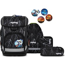 Ergobag Okul Çantası Seti Cubo Işık Seti Süper Reflektif Ayı - Siyah