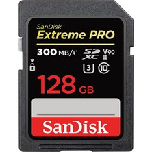 Sandisk Extreme Pro Sdhc Uhs-Iı Bellek Kartı V90 128 GB (300 Mb/s, 8k, 4K ve Full Hd Video Kayıt, Rescuepro Deluxe, Darbeye Dayanıklı, Sıcaklığa Dayanıklı, Suya Dayanıklı ve x Işınına Dayanıklı)