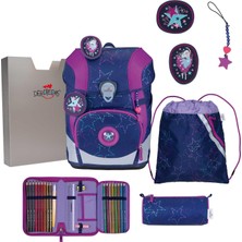 Derdiedas Okul Çantası Ergoflex Tiny LED Set 6 Parça Dancing Star Koyu Mor