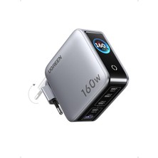 Ugreen Nexode Pro 160W USB C Şarj Cihazı 5 Bağlantı Noktalı, Akıllı Ekran, Dokunmatik Kontrol