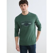 Lc Waikiki Yeni Sezon Bisiklet Yaka Baskılı Erkek Sweatshirt