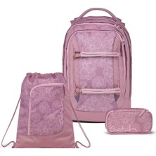 Satch Pack Okul Sırt Çantası Seti 3 Parça. Kalem Kutusu ve Spor Çantası Dahildir (Magnolia Dream)